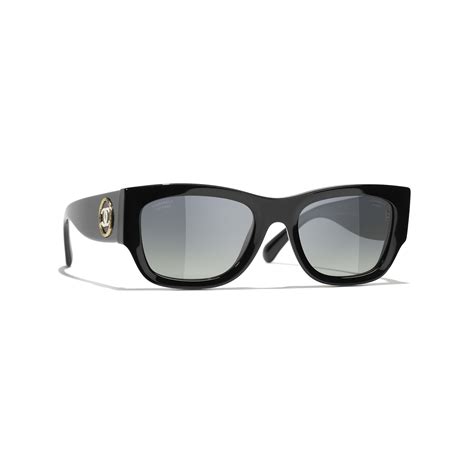 chanel rectangle black grey gradient polar sunglasses|CHANEL Sunglasses: Rectangle Sunglasses, acetate & metal — .